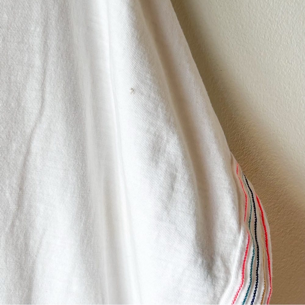 Boden Eloise Jersey Kaftan Tunic Beach Coverup Cotton Boho White Colorful Small - Picture 6 of 16